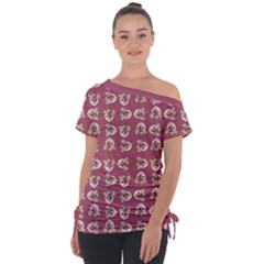 Off Shoulder Tie-Up T-Shirt 