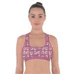 Whimsy Chickens Pattern Cross Back Sports Bra