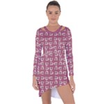 Whimsy Chickens Pattern Asymmetric Cut-Out Shift Dress