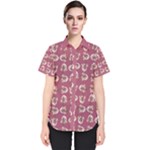 Whimsy Chickens Pattern Women s Short Sleeve Shirt