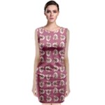 Whimsy Chickens Pattern Sleeveless Velvet Midi Dress