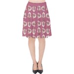 Whimsy Chickens Pattern Velvet High Waist Skirt