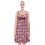 Whimsy Chickens Pattern Spaghetti Strap Velvet Dress