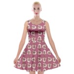 Whimsy Chickens Pattern Velvet Skater Dress