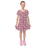 Whimsy Chickens Pattern Kids  Short Sleeve Velvet Dress