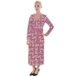 Whimsy Chickens Pattern Velvet Maxi Wrap Dress