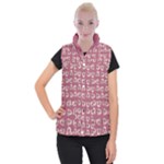 Whimsy Chickens Pattern Women s Button Up Vest