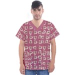 Whimsy Chickens Pattern Men s V-Neck Scrub Top