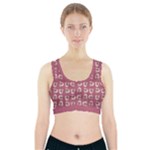 Whimsy Chickens Pattern Sports Bra With Pocket