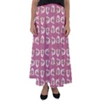 Whimsy Chickens Pattern Flared Maxi Skirt