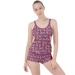 Whimsy Chickens Pattern Boyleg Tankini Set 