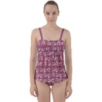 Whimsy Chickens Pattern Twist Front Tankini Set