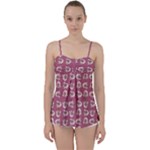 Whimsy Chickens Pattern Babydoll Tankini Top