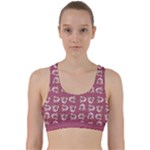 Whimsy Chickens Pattern Back Weave Sports Bra