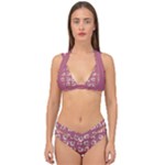 Whimsy Chickens Pattern Double Strap Halter Bikini Set