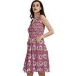 Whimsy Chickens Pattern Sleeveless V-Neck Skater Dress with Pockets