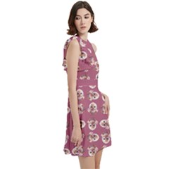 Cocktail Party Halter Sleeveless Dress With Pockets 