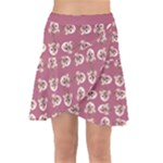 Whimsy Chickens Pattern Wrap Front Skirt