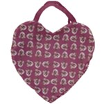 Whimsy Chickens Pattern Giant Heart Shaped Tote