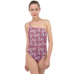 Whimsy Chickens Pattern Classic One Shoulder Swimsuit