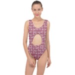 Whimsy Chickens Pattern Center Cut Out Swimsuit