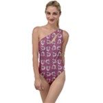 Whimsy Chickens Pattern To One Side Swimsuit