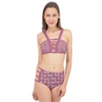 Whimsy Chickens Pattern Cage Up Bikini Set