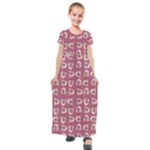 Whimsy Chickens Pattern Kids  Short Sleeve Maxi Dress