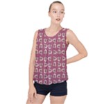 Whimsy Chickens Pattern Bubble Hem Chiffon Tank Top