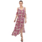 Whimsy Chickens Pattern Maxi Chiffon Cover Up Dress