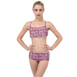 Whimsy Chickens Pattern Layered Top Bikini Set