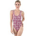 Whimsy Chickens Pattern High Leg Strappy Swimsuit