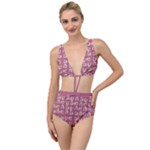 Whimsy Chickens Pattern Tied Up Two Piece Swimsuit