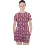 Whimsy Chickens Pattern Women s T-Shirt and Shorts Set