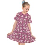 Whimsy Chickens Pattern Kids  Short Sleeve Shirt Dress