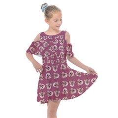 Kids  Shoulder Cutout Chiffon Dress 