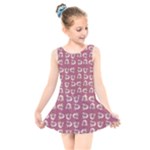 Whimsy Chickens Pattern Kids  Skater Dress Swimsuit