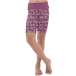 Whimsy Chickens Pattern Kids  Lightweight Velour Cropped Yoga Leggings