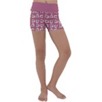 Whimsy Chickens Pattern Kids  Lightweight Velour Yoga Shorts