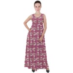 Whimsy Chickens Pattern Empire Waist Velour Maxi Dress