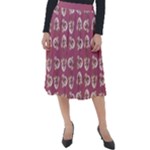 Whimsy Chickens Pattern Classic Velour Midi Skirt 