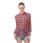 Whimsy Chickens Pattern Long Sleeve Chiffon Shirt