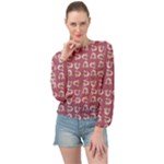 Whimsy Chickens Pattern Banded Bottom Chiffon Top