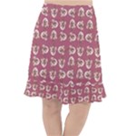 Whimsy Chickens Pattern Fishtail Chiffon Skirt