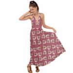 Whimsy Chickens Pattern Backless Maxi Beach Dress