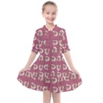 Whimsy Chickens Pattern Kids  All Frills Chiffon Dress