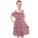 Whimsy Chickens Pattern Kids  Cut Out Shoulders Chiffon Dress