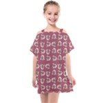 Whimsy Chickens Pattern Kids  One Piece Chiffon Dress