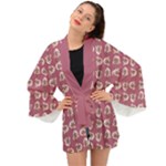 Whimsy Chickens Pattern Long Sleeve Kimono