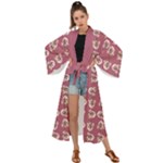 Whimsy Chickens Pattern Maxi Kimono